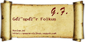 Gáspár Folkus névjegykártya